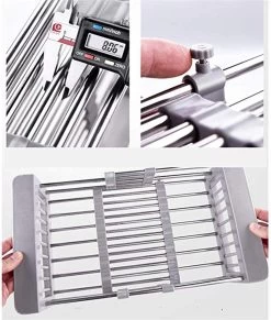 IBright Verstelbare Keukenrek - Gootsteen Mand - Afdruiprek – Vergiet – Verstelbaar In Lengte - Uitschuifbaar - RVS Grijs 18 IBright Verstelbare Keukenrek - Gootsteen Mand - Afdruiprek – Vergiet – Verstelbaar In Lengte - Uitschuifbaar - RVS Grijs -Huishoud Verkoop 1017x1200 4