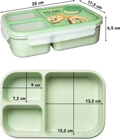 Lock&Lock Lunchset - Yoghurtbeker En Lunchboxen - Bento Box - Muesli Beker - Snackdoosjes - Lunchpot - Met Compartimenten - Volwassenen En Kinderen - To Go - Lekvrij - BPA Vrij - Groen -Huishoud Verkoop 1032x1200 1