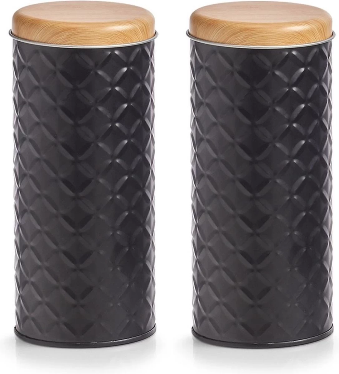 2x Bewaar/voorraad Blikken Koffiepads - Zwart - 18 X 7,5 Cm - 1 Liter 1 2x Bewaar/voorraad Blikken Koffiepads - Zwart - 18 X 7,5 Cm - 1 Liter