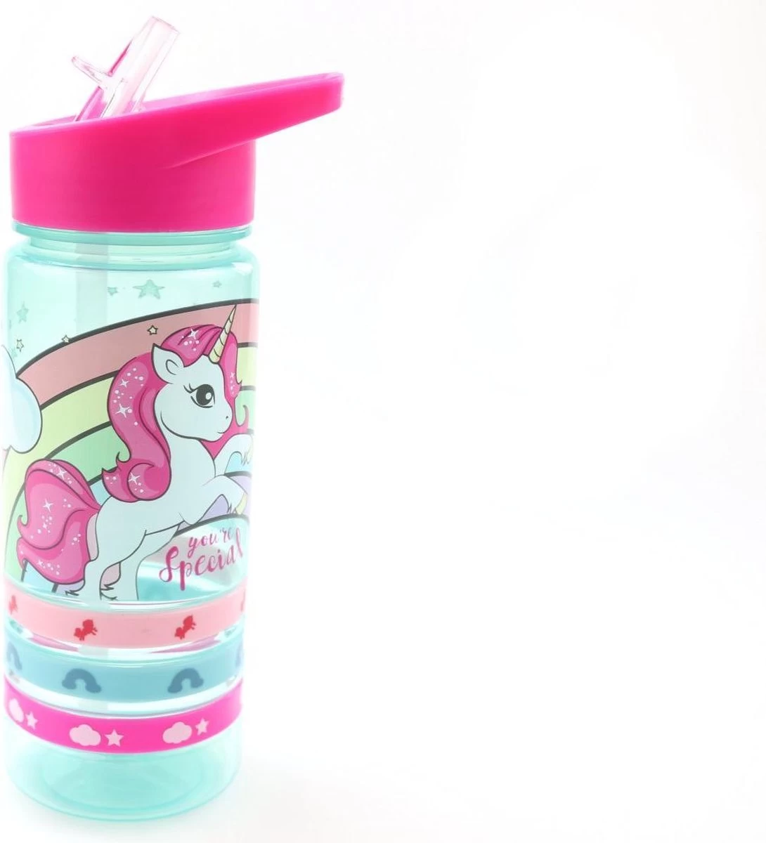 Unicorn Broodtrommel + PET Drinkfles Lichtblauw | Eenhoorn Lunchbox Set Voor Meisjes LS22 2 Unicorn Broodtrommel + PET Drinkfles Lichtblauw | Eenhoorn Lunchbox Set Voor Meisjes LS22 - Afbeelding 2
