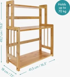 Navaris Keukenrek Met 3 Planken - Verstelbaar Kruidenrek Van Bamboe - Staand - Stevige Constructie - Natuurlijk Bamboehout - Waterafstotend 14 Navaris Keukenrek Met 3 Planken - Verstelbaar Kruidenrek Van Bamboe - Staand - Stevige Constructie - Natuurlijk Bamboehout - Waterafstotend -Huishoud Verkoop 1102x1200 4