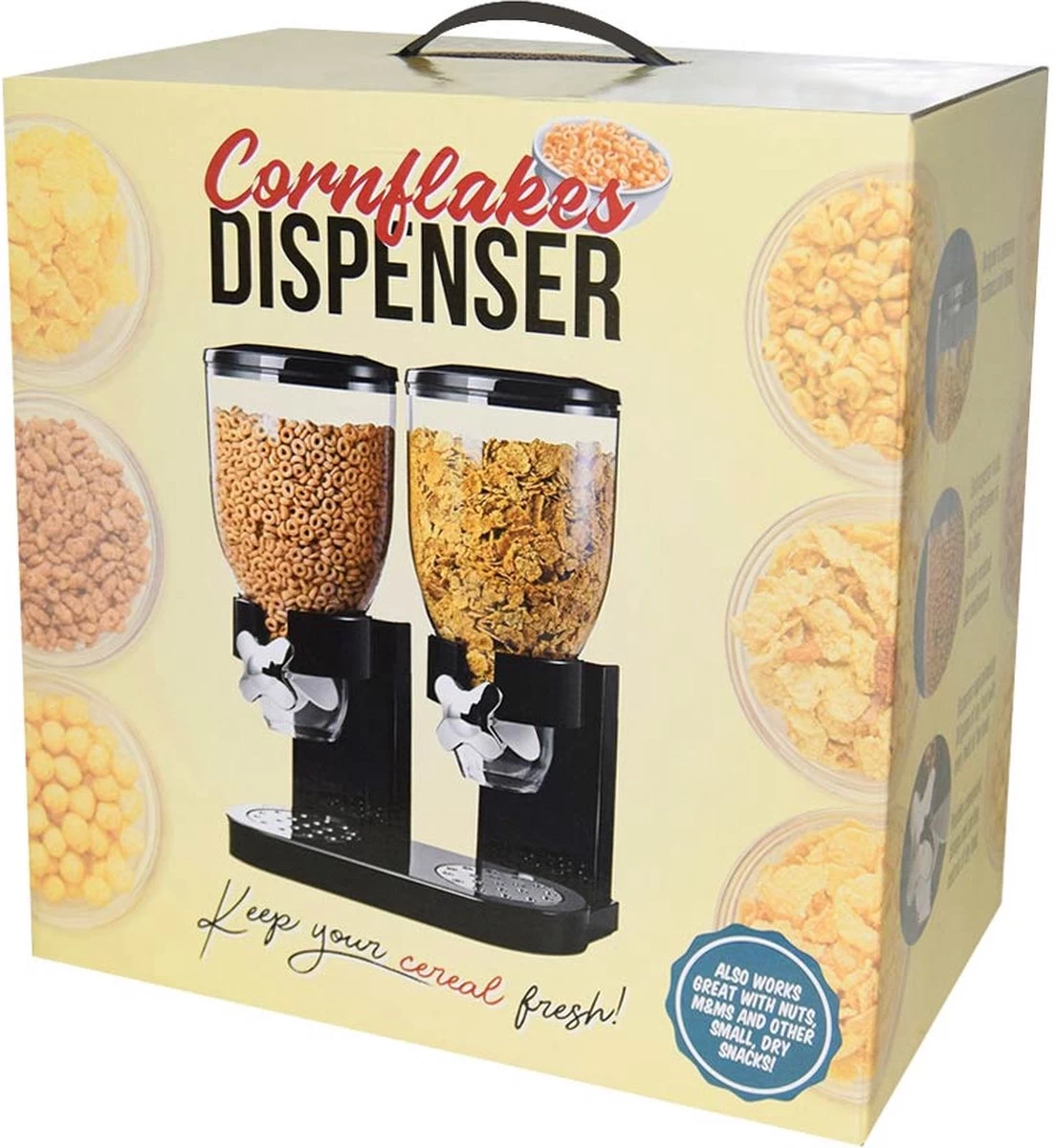 MikaMax Cornflakes Dispenser - Voorraadbus - Cornflakes Voorraadpot - Ontbijt Granendispenser - Zwart - 2 X 500 Gram 5 MikaMax Cornflakes Dispenser - Voorraadbus - Cornflakes Voorraadpot - Ontbijt Granendispenser - Zwart - 2 X 500 Gram - Afbeelding 5