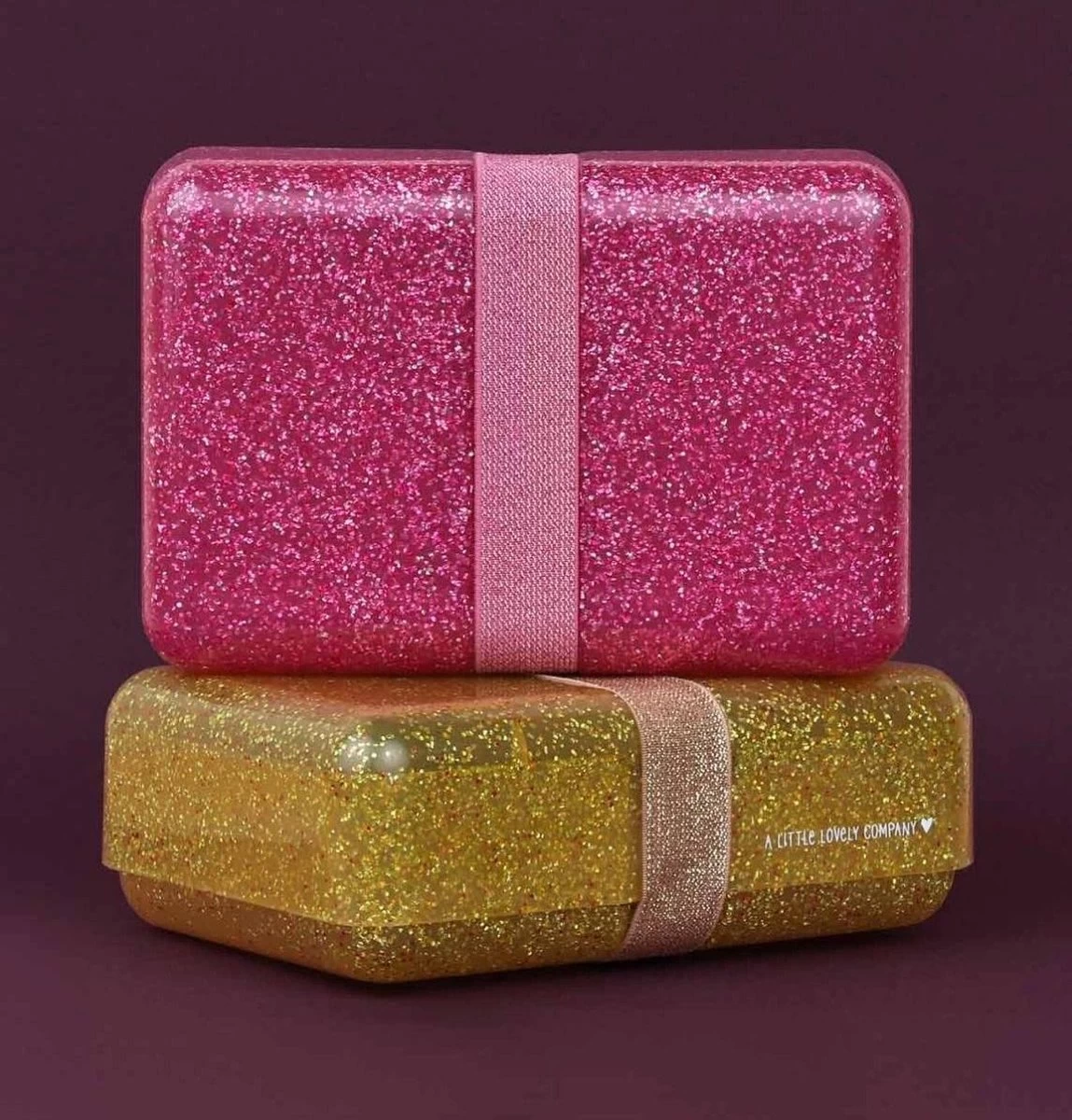 Lunch Box: Glitter - Roze | A Little Lovely Company 4 Lunch Box: Glitter - Roze | A Little Lovely Company - Afbeelding 4