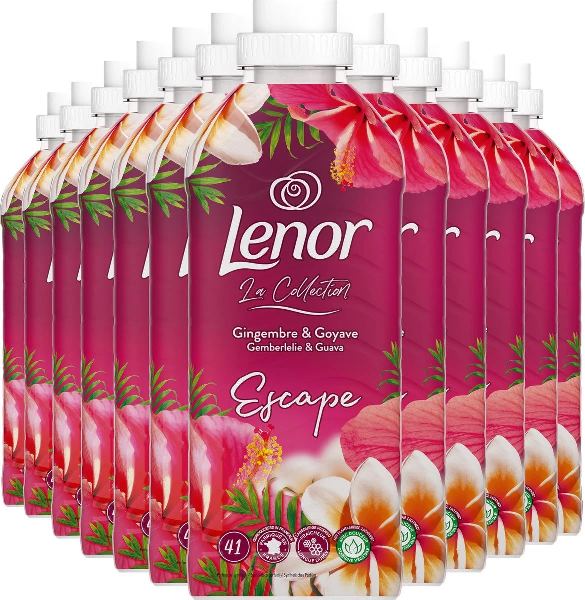 Lenor Gemberlelie En Guave - Wasverzachter - 12 X 41 Wasbeurten Voordeelverpakking 1 Lenor Gemberlelie En Guave - Wasverzachter - 12 X 41 Wasbeurten Voordeelverpakking