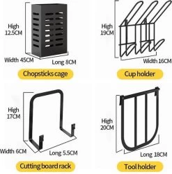 Doogo® Afdruiprek Met Lekbak 2 Laags – Inklapbaar - Muur Hangen Mogelijke - Afwasrek – Met 2 Lekbakken – Extra Accessories Voor Servies En Snijplanken - RVS -Huishoud Verkoop 1180x1200 2