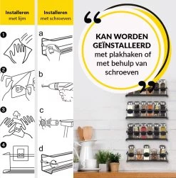 YORGS Kruidenrek Ophangbaar - Kruidenrekje Voor Potjes - Kruidenrekken Hangend 4 Stuks - Zwart - Inc Ophangmateriaal 12 YORGS Kruidenrek Ophangbaar - Kruidenrekje Voor Potjes - Kruidenrekken Hangend 4 Stuks - Zwart - Inc Ophangmateriaal -Huishoud Verkoop 1183x1200 5