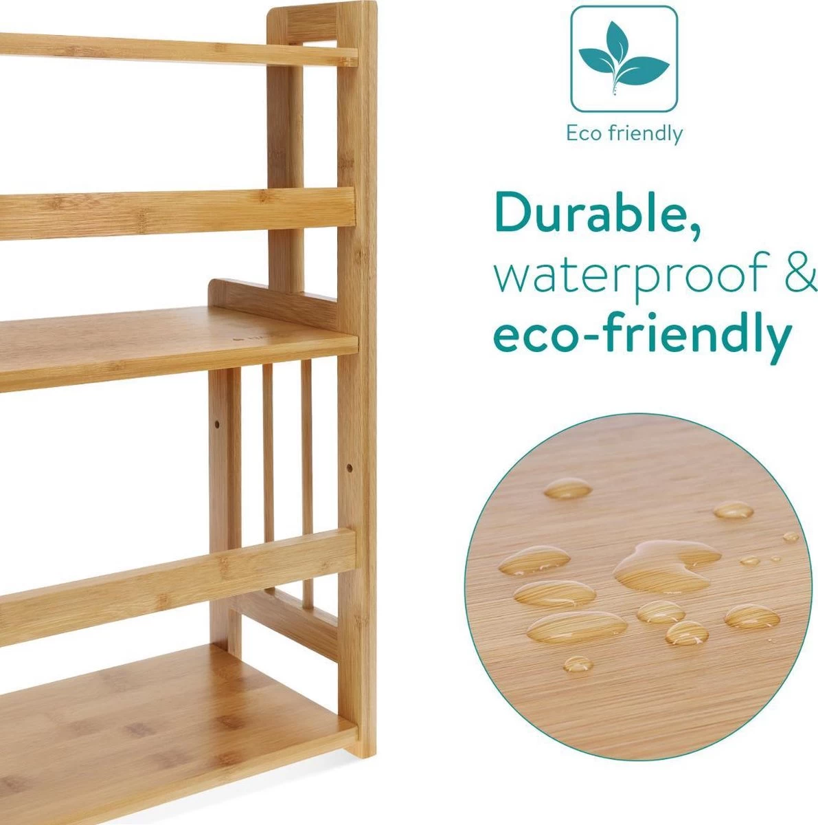 Navaris Keukenrek Met 3 Planken - Verstelbaar Kruidenrek Van Bamboe - Staand - Stevige Constructie - Natuurlijk Bamboehout - Waterafstotend 10 Navaris Keukenrek Met 3 Planken - Verstelbaar Kruidenrek Van Bamboe - Staand - Stevige Constructie - Natuurlijk Bamboehout - Waterafstotend - Afbeelding 10