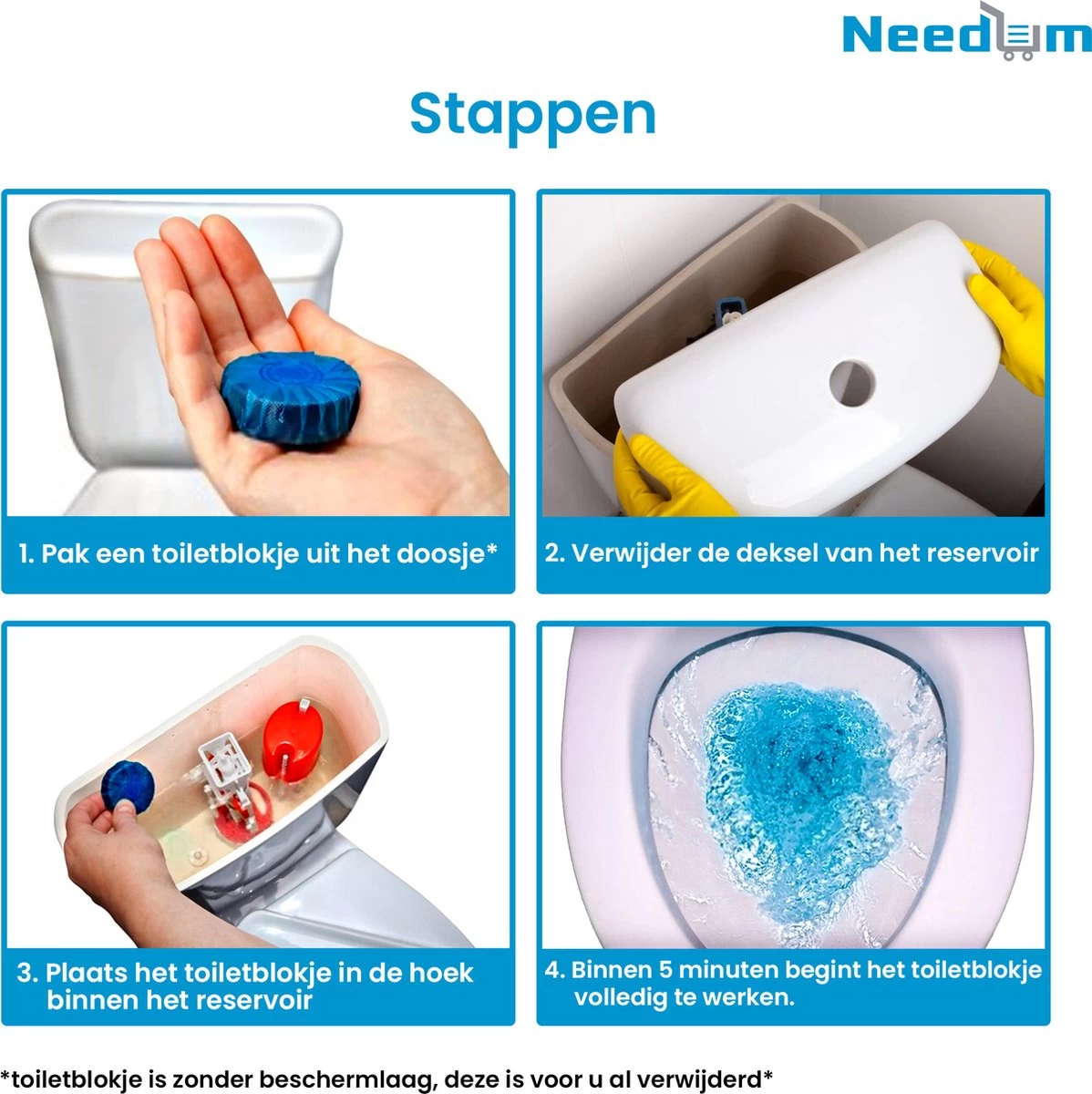 Needum Toiletblokjes Voor Inbouwreservoirs - WC Blokjes - Toiletblokken In Een Voordeelverpakking - 12 Stuks 6 Needum Toiletblokjes Voor Inbouwreservoirs - WC Blokjes - Toiletblokken In Een Voordeelverpakking - 12 Stuks - Afbeelding 6