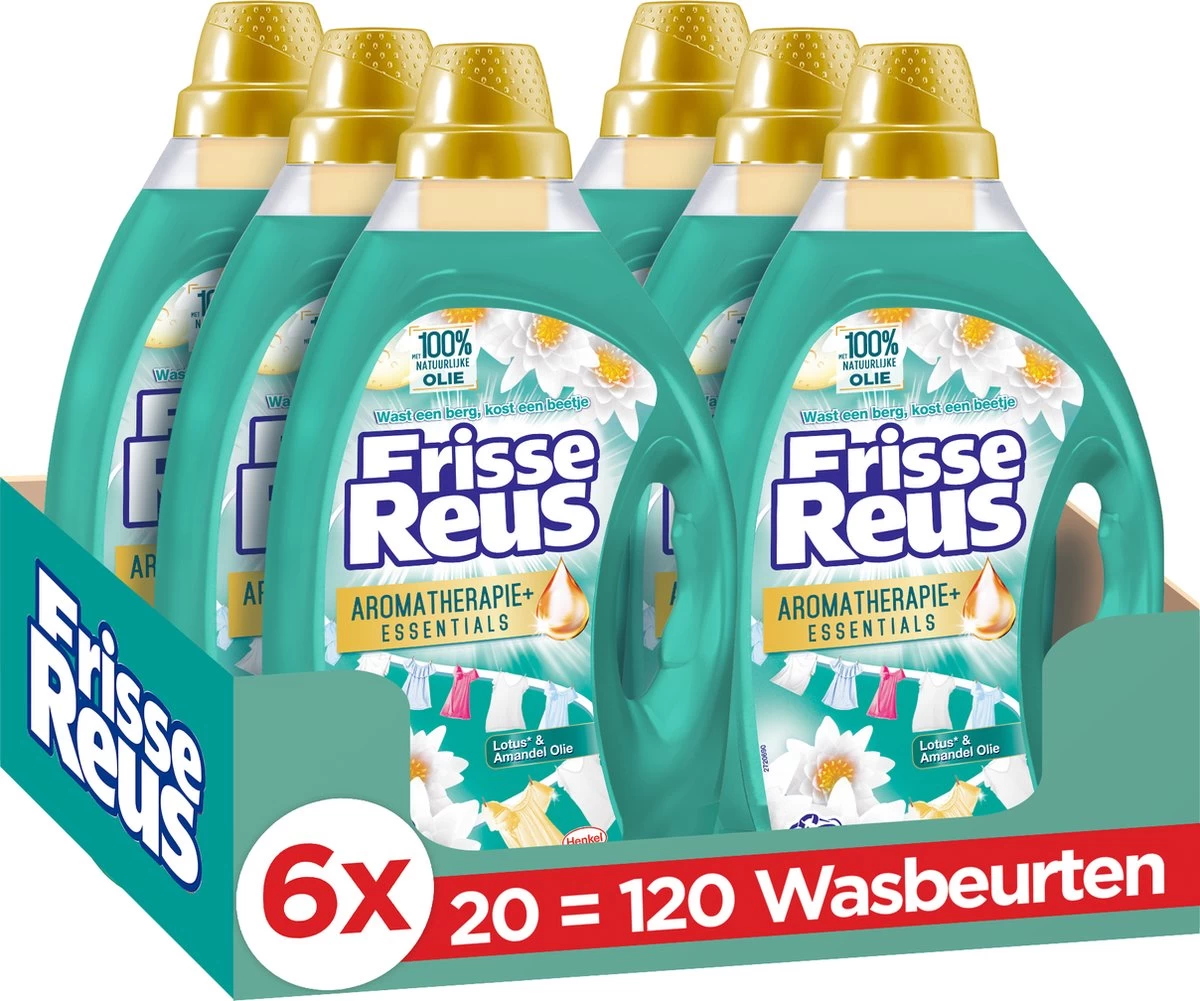 Frisse Reus Lotus Amandel Gel Vloeibaar Wasmiddel - Witte Was - Voordeelverpakking - 120 Wasbeurten 1 Frisse Reus Lotus Amandel Gel Vloeibaar Wasmiddel - Witte Was - Voordeelverpakking - 120 Wasbeurten