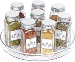 Merkloos Kruidenrek Draaibaar - Transparant - Diameter 23,5 Cm - Multifunctioneel Draaiplateau