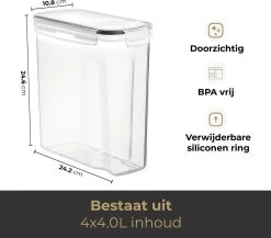 Stosh Voorraadpotten - Voorraadbussen - Vershouddoos - 4 Stuks - 4.0L - BPA Vrij - Kunststof -Huishoud Verkoop 1200x1055 1