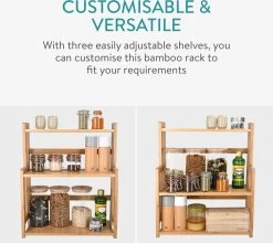 Navaris Keukenrek Met 3 Planken - Verstelbaar Kruidenrek Van Bamboe - Staand - Stevige Constructie - Natuurlijk Bamboehout - Waterafstotend 15 Navaris Keukenrek Met 3 Planken - Verstelbaar Kruidenrek Van Bamboe - Staand - Stevige Constructie - Natuurlijk Bamboehout - Waterafstotend -Huishoud Verkoop 1200x1068