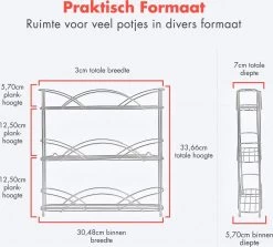 KitchenBrothers Kruidenrek - Staand - Voor 21 Potjes - 3 Laags - Chroom 10 KitchenBrothers Kruidenrek - Staand - Voor 21 Potjes - 3 Laags - Chroom -Huishoud Verkoop 1200x1081 3