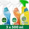 Dettol - 1,5L Allesreiniger Spray Power & Fresh - Badkamer 1x500 Ml Keuken 1x500ml Citrus 1x500ml - Voordeelverpakking