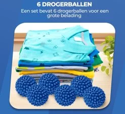 Roegaarden Drogerballen - Wasbollen - 6 Stuks - Siliconen - Sneller Droog - Anti-kreuk -Huishoud Verkoop 1200x1100