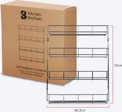 KitchenBrothers Ophangbaar Kruidenrek Voor 32 Kruidenpotjes - Spice Rack – Keuken Rek - Kruiden Organizer - Specerijen Opbergen - 4 Laags - 40 X 6.3 X 50 Cm - RVS 13 KitchenBrothers Ophangbaar Kruidenrek Voor 32 Kruidenpotjes - Spice Rack – Keuken Rek - Kruiden Organizer - Specerijen Opbergen - 4 Laags - 40 X 6.3 X 50 Cm - RVS -Huishoud Verkoop 1200x1105 2