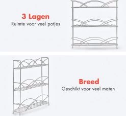 KitchenBrothers Kruidenrek - Staand - Voor 21 Potjes - 3 Laags - Chroom 9 KitchenBrothers Kruidenrek - Staand - Voor 21 Potjes - 3 Laags - Chroom -Huishoud Verkoop 1200x1114 3