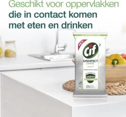 Cif Disinfect & Shine Wipes Doden 99,99% Van De Bacteriën Original Desinfecterende Schoonmaakdoekjes, Van 100% Biologisch Afbreekbaar Textiel 5 X 75 Doekjes -Huishoud Verkoop 1200x1118