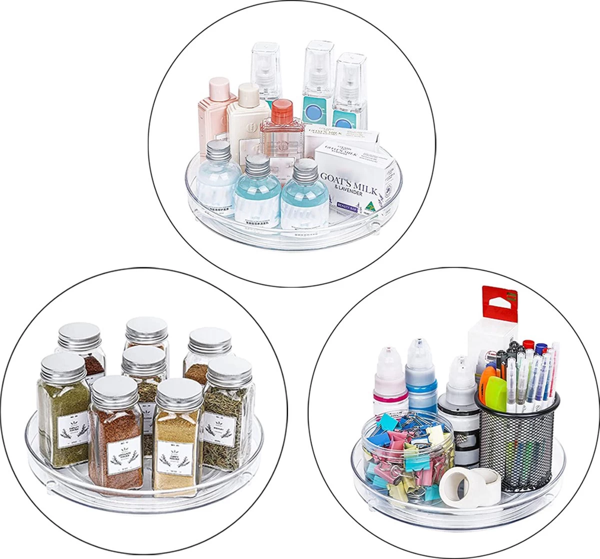 Merkloos Kruidenrek Draaibaar - Transparant - Diameter 23,5 Cm - Multifunctioneel Draaiplateau 3 Merkloos Kruidenrek Draaibaar - Transparant - Diameter 23,5 Cm - Multifunctioneel Draaiplateau - Afbeelding 3
