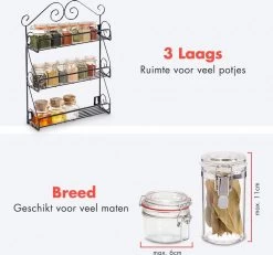 KitchenBrothers Kruidenrek - Staand En Ophangbaar - Voor 21 Potjes - 3 Laags - Metaal 10 KitchenBrothers Kruidenrek - Staand En Ophangbaar - Voor 21 Potjes - 3 Laags - Metaal -Huishoud Verkoop 1200x1122 4