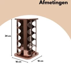 Pazzo Goods - Kruidenrek Staand - Kruidenrek Met Potjes - Rose Goud - RVS - Kruidenrek Draaibaar - 20 Kruidenpotjes - Inclusief Stickers & Stift - Kruiden Carrousel -Huishoud Verkoop 1200x1144 1