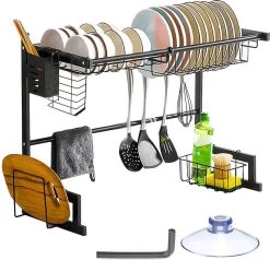 Afdruiprek Droger Zwart Voor Bestek Boven De Gootsteen 65 Cm X 29 Cm X 52 Cm -Huishoud Verkoop 1200x1154 3