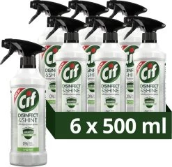 Bestsellers 11 Cif Disinfect & Shine Original Desinfectie Spray - 6 X 500 Ml - Voordeelverpakking