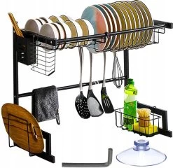 Afdruiprek Droger Zwart Voor Bestek Boven De Gootsteen 65 Cm X 29 Cm X 52 Cm -Huishoud Verkoop 1200x1167 1