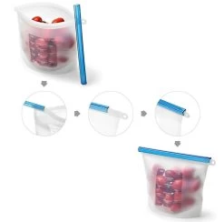 Siliconen Vershoudzakken - Set Van 8 ( 4x 1000ML + 4x 1500ML) -(Transparant, Rood, Groen, Blauw) - Duurzaam - Herbruikbaar - Vries & Hitte Bestendig - Meal Prep - Opbergzak Maatbeker Meal Prep Container -Huishoud Verkoop 1200x1184 16