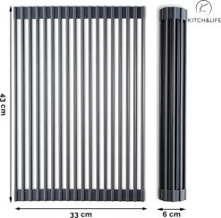 Kitch&Life Afdruiprek Oprolbaar - Mat Zwart - Pannenonderzetter - Afdruipmat - Keukenrek 3-in-1 -Huishoud Verkoop 1200x1185 4