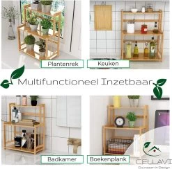 Cellavi Duurzaam Kruidenrek Staand Van Bamboe - Keukenrek Verstelbaar - Keuken Accessoires - Stevige Constructie - Multifunctioneel En Waterafstotend -Huishoud Verkoop 1200x1185 9