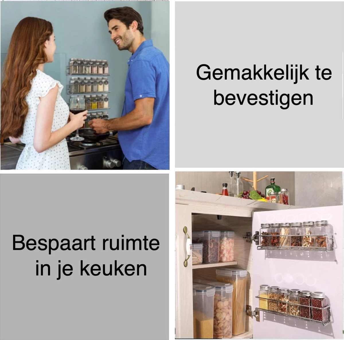 Kruidenrek Ophangbaar Kruidenpotjes Wandrek Organizer Keuken Accessoires - Geschikt Voor Bijna Alle Kruidenpotjes 4 Kruidenrek Ophangbaar Kruidenpotjes Wandrek Organizer Keuken Accessoires - Geschikt Voor Bijna Alle Kruidenpotjes - Afbeelding 4