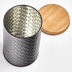 2x Bewaar/voorraad Blikken Zwart 10,5 X 18 Cm 2 Liter - Zeller - Keukenbenodigdheden - Keukenaccessoires/decoratie - Vers Houden - Voorraad/bewaar/opslagblikken - Koek/snoeptrommels -Huishoud Verkoop 1200x1188 19