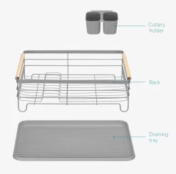 Navaris Afdruiprek Met Uitneembare Bestekhouder - Afwasrek Met Losse Lekbak - Vaatwasrek Met Plateau - Voor Bestek, Borden, Schalen En Pannen -Huishoud Verkoop 1200x1189 3
