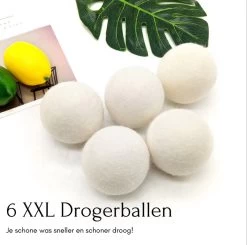 Geniet Van Gemak® | Herbruikbare Wollen Drogerballen | Wasbollen | Schaapswol | Duurzame En Energiebesparende Wasballen | 6 XL Drogerballen -Huishoud Verkoop 1200x1191