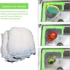 Merkloos Gootsteen Organizer - Gootsteen Afval Netje - Gootsteenontstopper - Spoelbak - Incl. 50 Netjes -Huishoud Verkoop 1200x1191 4