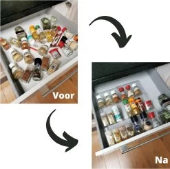 Merkloos Kruidenrek Lade - Kruiden Organizer - Kruidenrek Uitschuifbaar - Lade Organizer - Kruiden Opbergen Lade - Kruidenrekje Schuif - Min. 20x42 Max. 40x42 -Huishoud Verkoop 1200x1192 3