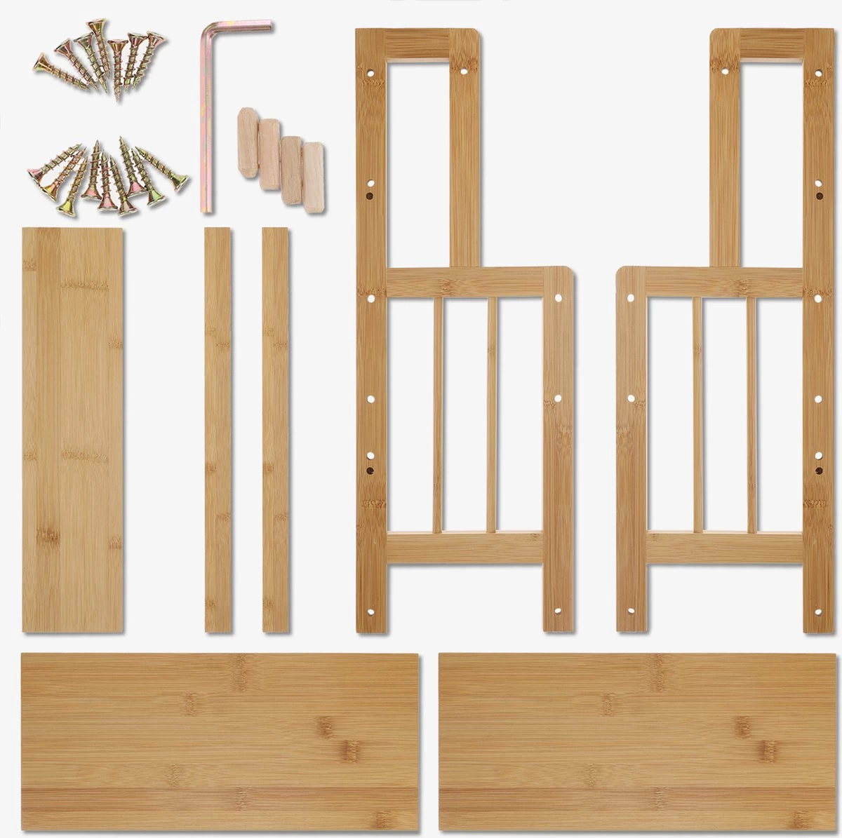 Navaris Keukenrek Met 3 Planken - Verstelbaar Kruidenrek Van Bamboe - Staand - Stevige Constructie - Natuurlijk Bamboehout - Waterafstotend 6 Navaris Keukenrek Met 3 Planken - Verstelbaar Kruidenrek Van Bamboe - Staand - Stevige Constructie - Natuurlijk Bamboehout - Waterafstotend - Afbeelding 6