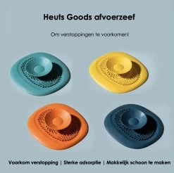 Heuts Goods - Gootsteenzeef - Gootsteenstop - Afvoerzeef - Afvoerstop - Spoelbal - Bad - Douchebak - Keuken - Wasbak - Badkuip - Siliconen - Donkerblauw -Huishoud Verkoop 1200x1196 11