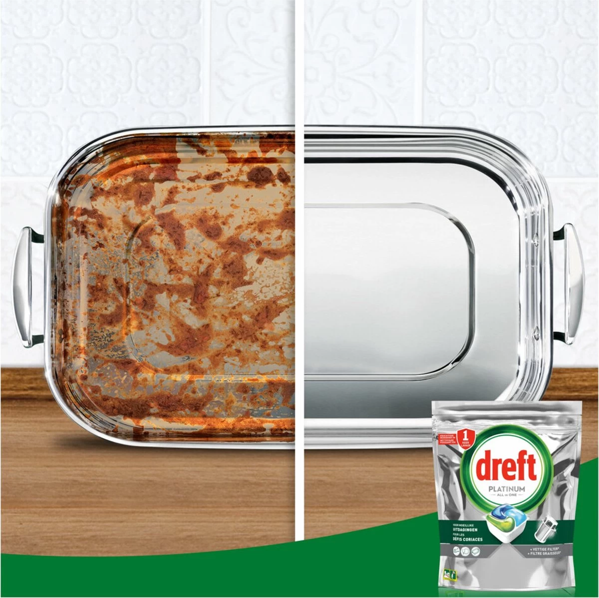 Dreft Platinum All In One - Vaatwascapsules - Original - Voordeelverpakking 5 X 20 Capsules 2 Dreft Platinum All In One - Vaatwascapsules - Original - Voordeelverpakking 5 X 20 Capsules - Afbeelding 2