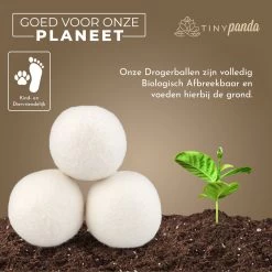 Merkloos Droger Ballen XL 8 Stuks – Zero Waste Dryer Balls - Duurzaam – Wasverzachter – Herbruikbare Drogerballen – Droogt De Was Sneller – Tiny Panda -Huishoud Verkoop 1200x1199 15