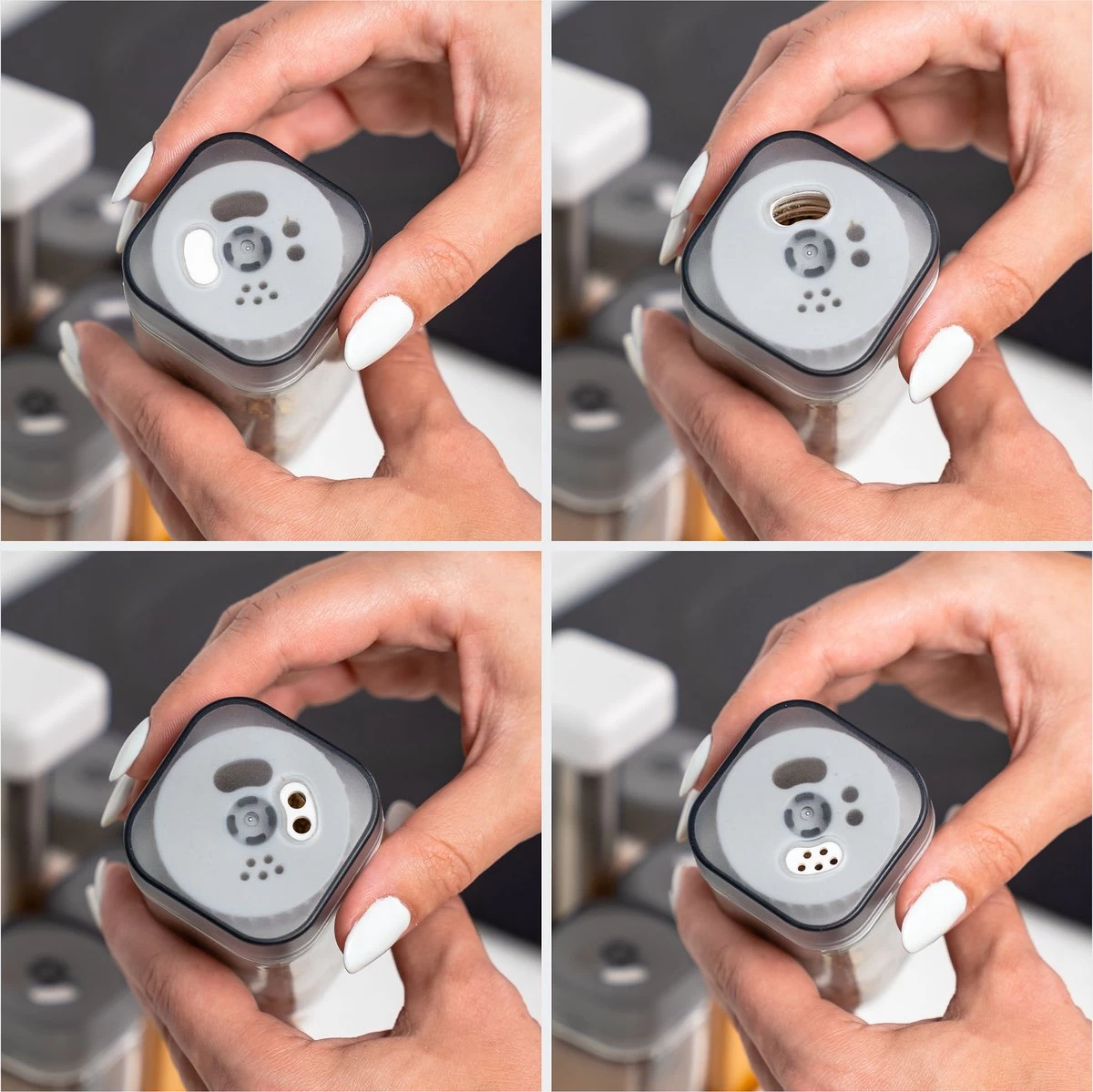 Coninx Kruidenrek Staand - Draaiend Kruidenrek Met Glazen Potjes - Kruidencarrousel Draaibaar - 8 Kruidenpotjes - Wit / RVS 11 Coninx Kruidenrek Staand - Draaiend Kruidenrek Met Glazen Potjes - Kruidencarrousel Draaibaar - 8 Kruidenpotjes - Wit / RVS - Afbeelding 11