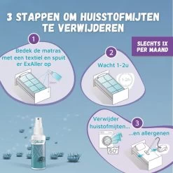 Exaller Anti Huisstofmijt Spray 150ml - 100% Natuurlijk Huismijt Bestrijder - Klinisch Getest - Behandeling En Preventie Van Huisstofmijtallergie -Huishoud Verkoop 1200x1200 1358