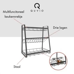 QUVIO Kruidenrek - Keukenrek Staand - Keukenrekje - Keukenrek - Aanrecht Organizer - Metaal - 19 X 35 X 38 Cm 9 QUVIO Kruidenrek - Keukenrek Staand - Keukenrekje - Keukenrek - Aanrecht Organizer - Metaal - 19 X 35 X 38 Cm -Huishoud Verkoop 1200x1200 1451