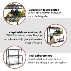 QUVIO Kruidenrek - Keukenrek Staand - Keukenrekje - Keukenrek - Aanrecht Organizer - Metaal - 19 X 35 X 38 Cm 10 QUVIO Kruidenrek - Keukenrek Staand - Keukenrekje - Keukenrek - Aanrecht Organizer - Metaal - 19 X 35 X 38 Cm -Huishoud Verkoop 1200x1200 1452