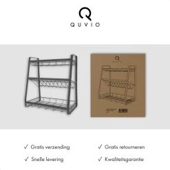 QUVIO Kruidenrek - Keukenrek Staand - Keukenrekje - Keukenrek - Aanrecht Organizer - Metaal - 19 X 35 X 38 Cm 13 QUVIO Kruidenrek - Keukenrek Staand - Keukenrekje - Keukenrek - Aanrecht Organizer - Metaal - 19 X 35 X 38 Cm -Huishoud Verkoop 1200x1200 1453
