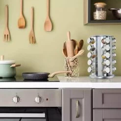 SensaHome 360 Graden Roteerbare Kruidencarrousel - Kruidenrek/Kruidenmolen - 20 Kruidenpotjes - 5 Laags - Draaibaar - 20 Specerijen Potjes - Specerijenmolen -Huishoud Verkoop 1200x1200 1458