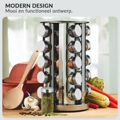 SensaHome 360 Graden Roteerbare Kruidencarrousel - Kruidenrek/Kruidenmolen - 20 Kruidenpotjes - 5 Laags - Draaibaar - 20 Specerijen Potjes - Specerijenmolen -Huishoud Verkoop 1200x1200 1459