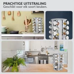 SensaHome 360 Graden Roteerbare Kruidencarrousel - Kruidenrek/Kruidenmolen - 20 Kruidenpotjes - 5 Laags - Draaibaar - 20 Specerijen Potjes - Specerijenmolen -Huishoud Verkoop 1200x1200 1460