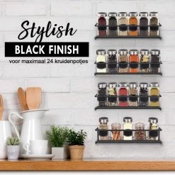 Kruidenrek Ophangbaar Kruidenpotjes Wandrek Organizer Keuken Accessoires - Zwart - Geschikt Voor Bijna Alle Kruidenpotjes 11 Kruidenrek Ophangbaar Kruidenpotjes Wandrek Organizer Keuken Accessoires - Zwart - Geschikt Voor Bijna Alle Kruidenpotjes -Huishoud Verkoop 1200x1200 1522